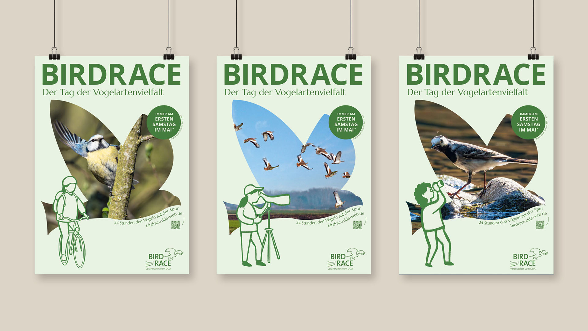 Plakatentwürfe Sommersemester 2023 MSD FH Münster DDA Birdrace