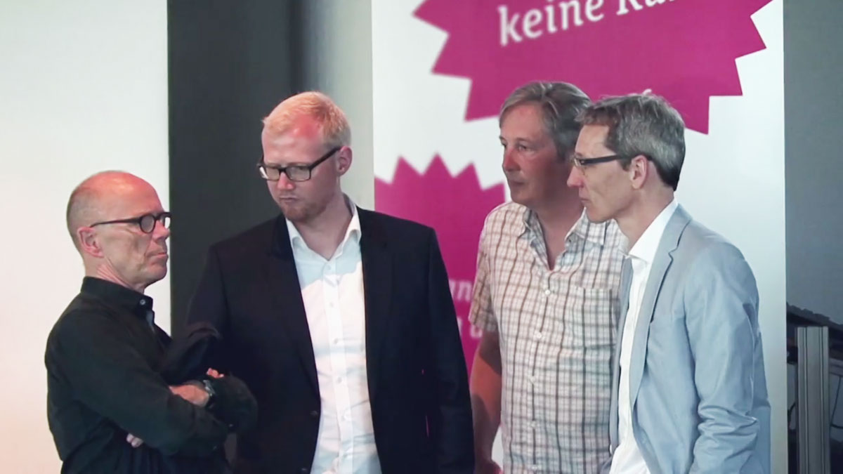 Erik Spiekermann, Christian Büning, Arne Leichert und ich beim 1. BDG-Podium